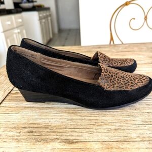 Aerosols Black Suede Wedges